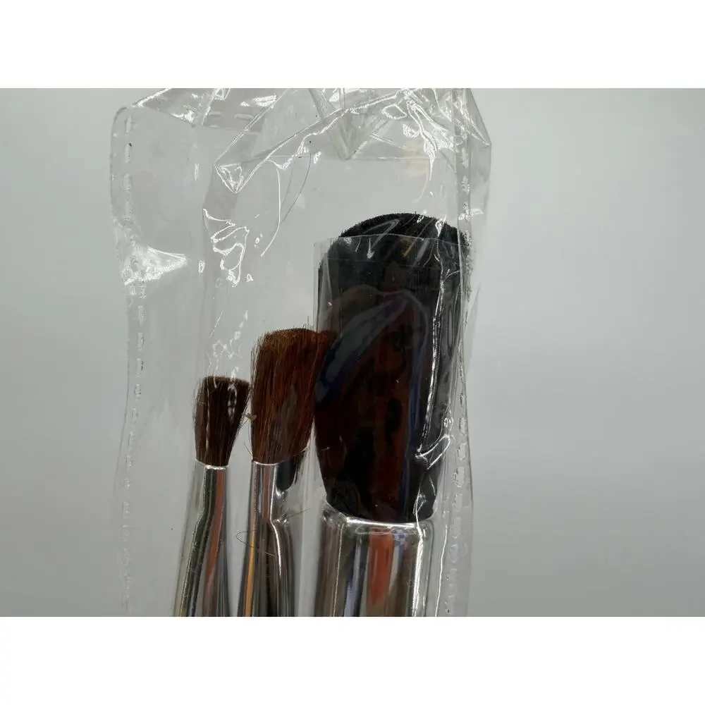 Lancome Makeup Brush Set of 2 New Cosmetic Brushes  Pink Stripe